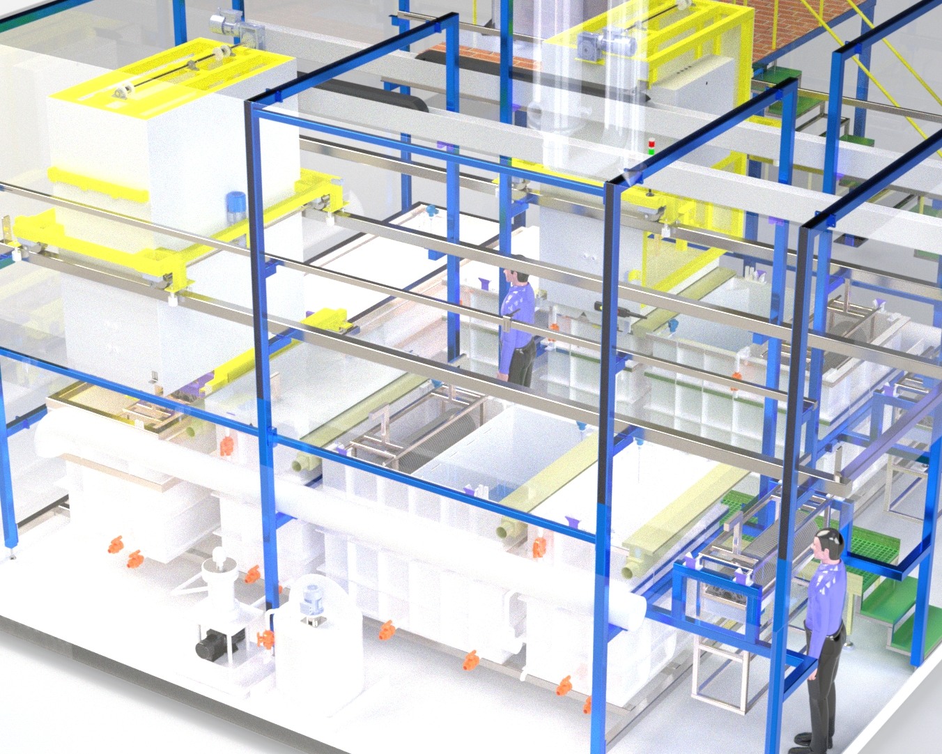 Surface treatment plant engineering layout